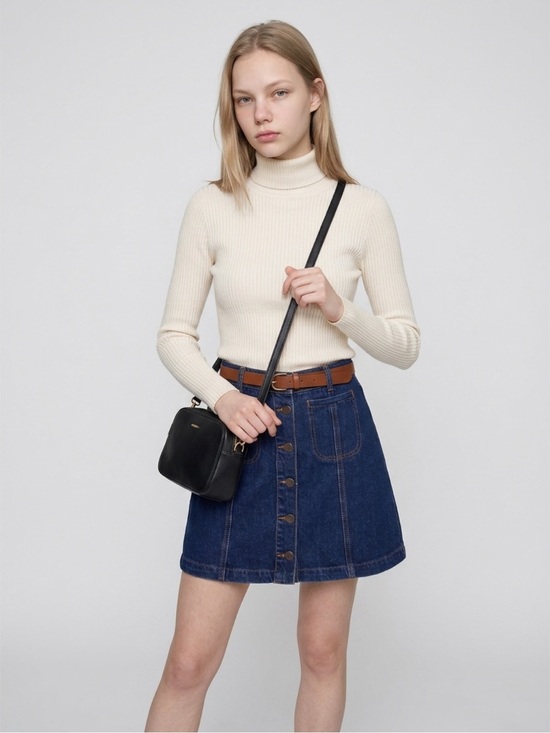 Topshop Dresses & Skirts - Topshop Moto‎ denim skater style skirt Sz 30 waist